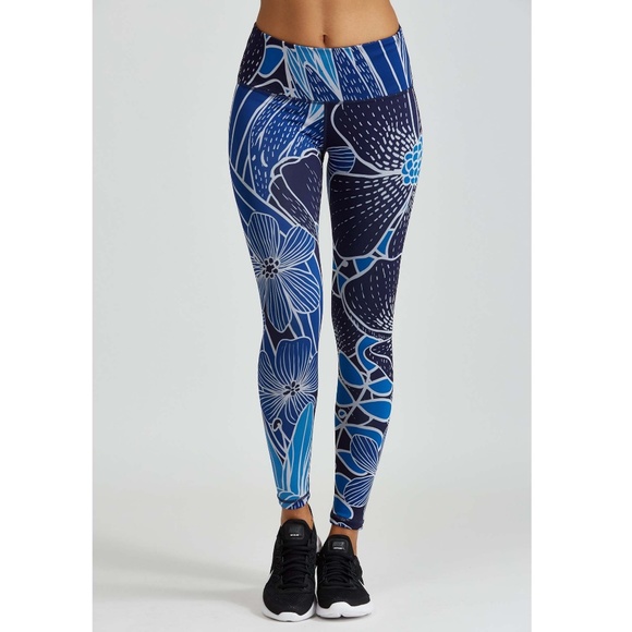 Noli Yoga Women Blue Bloom Legging, XS-L NWT - Picture 3 of 4